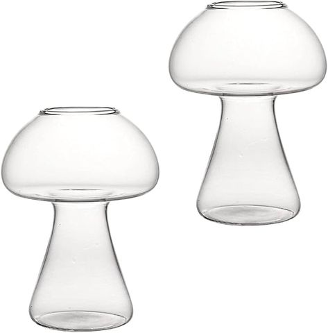 Mushroom Glasses, Mushroom Cups, Mushroom Cup, Painting The Roses Red, Indoor Bar, Cocktail Glassware, Fondue Set, Glass Mushrooms, Mushroom Design