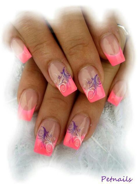 Summer Nails Tip Nail Designs, Nagellack Trends, Top Nails, Style Nails, Gel Nail Art Designs, Finger Nail Art, French Nail Designs, Pretty Nail Designs, Pretty Nail Art Designs