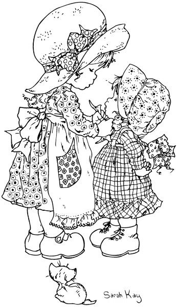 Sara Key Imagenes, Precious Moments Coloring Pages, Sarah Key, Sara Kay, Adult Colouring Pages, Sarah Kay, White Drawing, Digi Stamp, Holly Hobbie