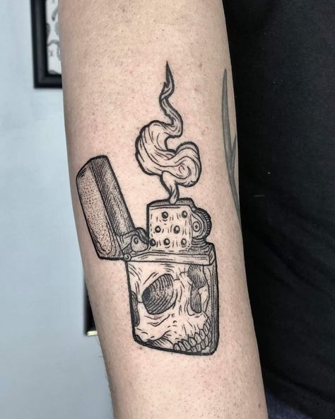 Clipper Lighter Tattoo, Let It Burn Tattoo, Green Day Tattoo, Lighter Tattoo, Burn Tattoo, Traditional Tattoo Designs, Airplane Tattoos, Ear Tattoo Ideas, Basketball Moves