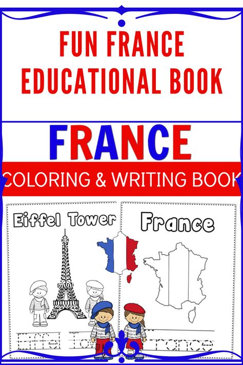 Europe Preschool Theme, France Coloring Pages, French Preschool Activities, France For Kids, France Craft, Elementary History, Around The World Theme, French Flashcards, French Crafts