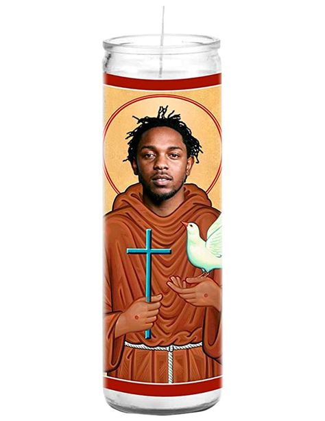 Saint Candles, Novelty Candles, Prayer Candles, Kendrick Lamar, Room Diy, Vault Boy, Candles, Celebrities, Funny