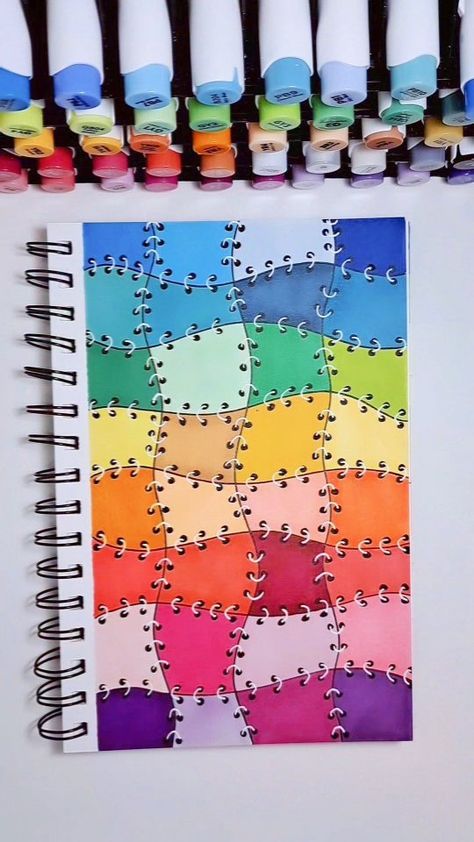 Easy and colorful drawing idea for your sketchbook! . . . #sketchbook #sketchbookdrawing #sketchbookart #markerdrawjng #markers… | Instagram Sketch Book Ideas Colorful, Art On Notebook, Easy Color Drawings Ideas, Drawing Ideas For Your Sketchbook, Cool Colors Drawing, Coloured Zentangle Art, Easy Drawings Color, Colored Markers Art, Colourful Drawings Easy