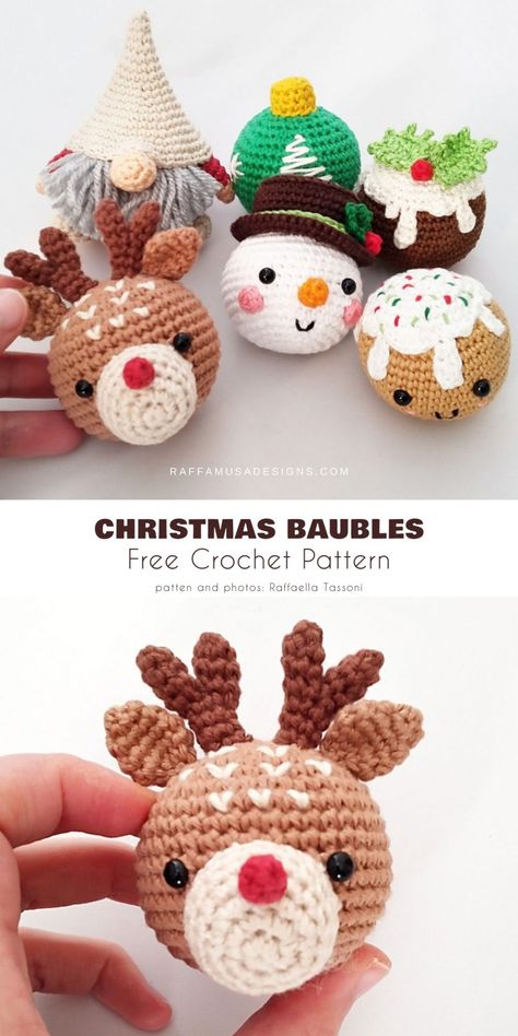 Holiday Crochet Patterns, Crochet Christmas Ornaments Free, Crochet Ornament Patterns, Christmas Crochet Patterns Free, Crocheted Christmas, Crochet Christmas Gifts, Crochet Xmas, Crochet Christmas Decorations, Crochet Amigurumi Free