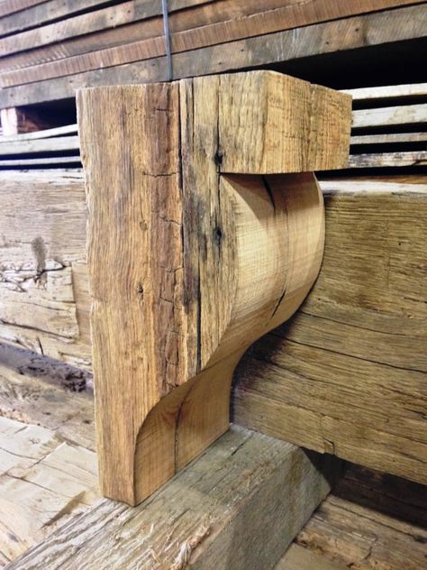 Get 15% off for a limited time. Nothing finishes off a mantle, shelving or other project quite like the detail of corbels. Get two corbels as low as $195 made from 100 year old American barns. Price and shipping are for a set--2 corbels. Rough Sawn sides (2) with new/clean corbel cut face and back (12 sides). USE COUPON CODE 15OFF AT CHECKOUT TO RECEIVE 15% OFF!  Price and shipping is for TWO (2) corbels.  Available in 5 approximate dimensions: -6wide x 6depth x 12tall -7wide x 7depth x 12ta... Corbel Doorway, Vintage Wood Floor, American Barn, Old Barn Wood, Wood Corbels, Reclaimed Barn Wood, Fireplace Wall, Fireplace Mantle, Old Barn