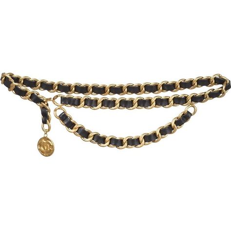 Chanel Vintage two chain belt (63.400 UYU) ❤ liked on Polyvore featuring accessories, belts, jewelry, black, vintage leather belt, chain belt, vintage belt, leather belt and logo belts Belt Chanel, Chanel Chain Belt, Belts Vintage, Coin Belt, Belt Chain, Chanel Belt, Vintage Leather Belts, Belt Vintage, Chanel Chanel