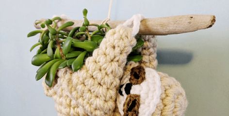 Amazing Amigurumi Shark Crochet Pattern - Crochet News Sloth Crochet Plant Holder, Crochet Sloth Plant Hanger Pattern Free, Crochet Sloth Planter Pattern Free, Crochet Sloth Plant Hanger, Sloth Plant Hanger, Sloth Crochet Pattern, Amigurumi Sloth, Sloth Planter, Sloth Crochet