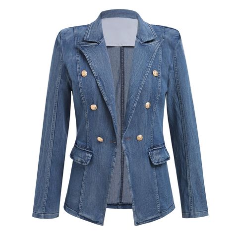 PRICES MAY VARY. ✿✿[PACKAGE INCLUDES] 1PC Denim Blazer ✿✿[DENIM BLAZER] Stay on-trend for the new season and beyond in this denim single breasted blazer. Brought to you in a jean distressed material with a single breasted design, what more could you ask for? No matter what your plans, you will be reaching for this denim blazer again and again. Layer over your outfit of the day for a seriously chic finishing touch to any look. ✿✿[WORK JEAN JACKET] You’ll feel your confidence levels rise whenever Blazer Suit For Women, Winter Jeans Jacket, Dress Up Jeans, Work Jeans, Suit For Women, Winter Jeans, Business Work, Classy Work Outfits, Denim Blazer