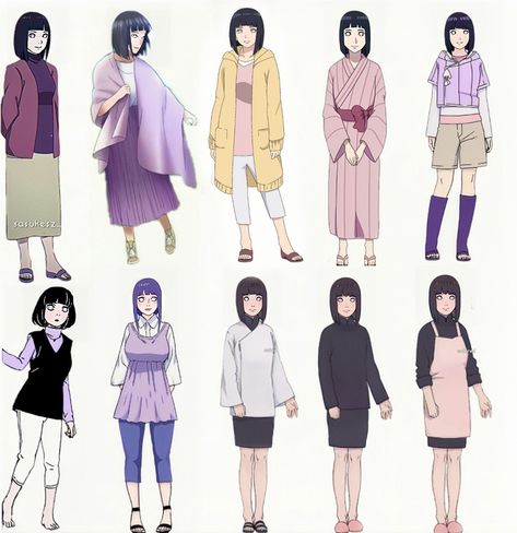 By sasukesz on tiktok Anime Mom Outfits, Boruto Outfits, Hinata Outfit, Byakugan Princess, Hinata Uzumaki, Uzumaki Family, Funny Poses, Boruto Characters, Boruto Naruto Next Generations