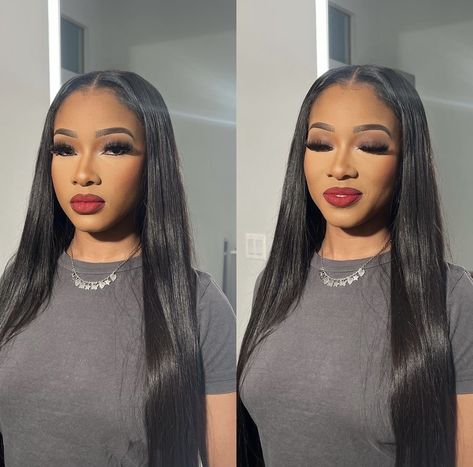 Trending Makeup, Red Lips Makeup Look, Birthday Makeup Looks, Natural Prom Makeup, Natural Glam Makeup, Soft Makeup Looks, Cute Eye Makeup, Makeup For Black Skin, Red Lip Makeup