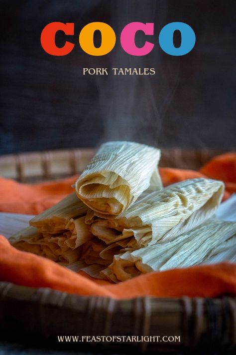 A recipe for pork tamales inspired by the Oscar nominated Disney Pixar movie, Coco. #Pixar #Coco #Tamales #Recipes Disney Dessert Recipes, Feast Of Starlight, Disney Inspired Recipes, Disney Themed Food, Recipe For Pork, Movie Night Dinner, Coco Disney, Disney Dishes, Disney Inspired Food