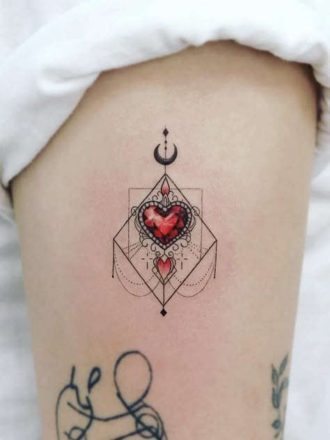 Tattoo uploaded by Tattoodo | Ornamental tattoo by Tattooist Dal #TattooistDal #ornamentaltattoos #ornamental #ornaments #jewels #decorative #jewelry #adorn #gems #crystals #diamonds #pearls #floral #heart #Moon | 990148 | Tattoodo Gem Tattoo, Jewel Tattoo, Crystal Tattoo, Ankle Tattoos For Women, Gems Crystals, Heart Moon, Diamond Tattoos, Foot Tattoos For Women, Ornamental Tattoo