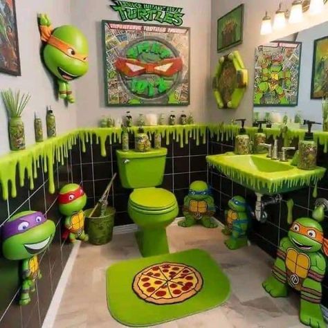 Tmnt Room Decor, Tmnt Bedroom, Tmnt Room, Ninja Turtle Bedroom, Room Decor Inspiration, Youth Rooms, Teenage Mutant Ninja Turtles Artwork, Ninja Turtles Artwork, Teenage Ninja