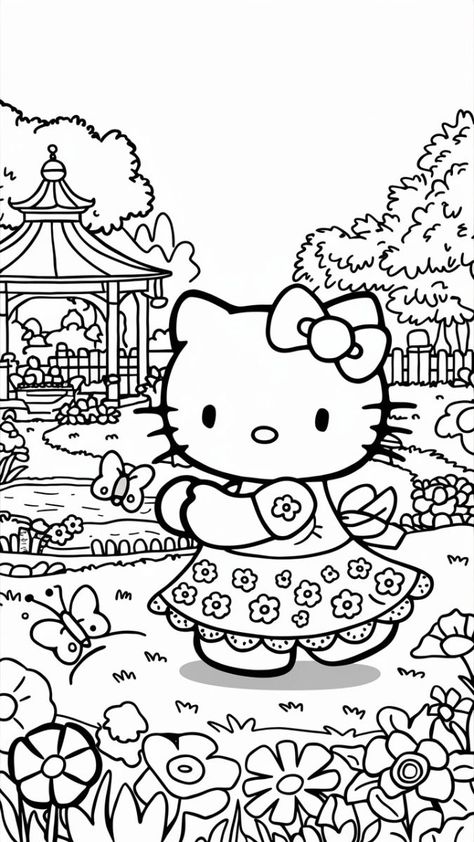 Hello kitty Coloring Page (Free Printable) christmasactivitiesforkids #halloweencoloring #warblercoloringpagestitchcoloringpages📈. Cute Coloring Pages Hello Kitty, Adult Coloring Pages Free Printable Simple, Manga Printable, Dinosaur Chibi, Hello Kitty Coloring Pages Printable, Kawaii Coloring Pages Free Printable, Simple Coloring Pages Aesthetic, Coloring Pages Hello Kitty, Adult Coloring Pages Free Printable