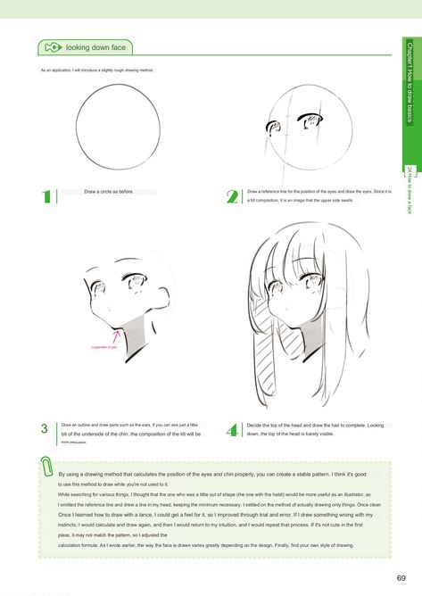 Manga Head Reference, Anime Head Drawing Tutorial, Anime Head Drawing, Head Tutorial Drawing, Head Drawing Tutorial, Head Tutorial, Digital Art Tutorial Beginner, Basic Japanese Words, Tutorial Drawing