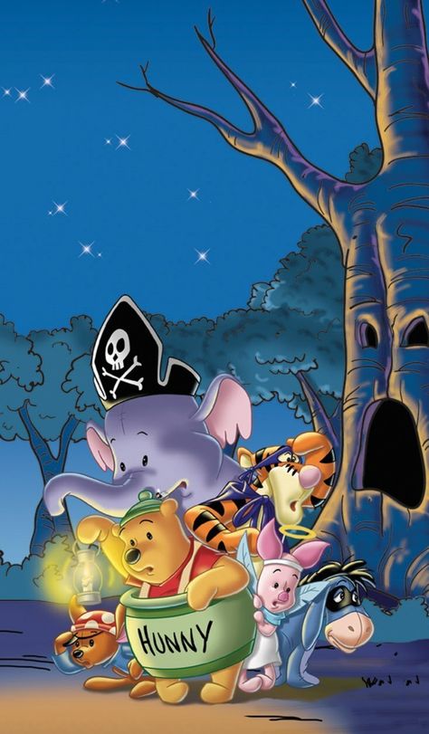 Heffalump Wallpaper, Winnie The Pooh Halloween Wallpaper, Pooh Halloween, Winnie The Pooh Drawing, Disney Thanksgiving, Pooh Pictures, Winnie The Pooh Halloween, Mickey Mouse Wallpaper Iphone, Winnie The Pooh Cartoon