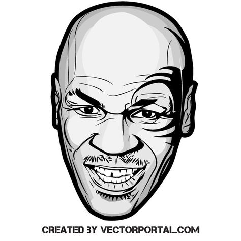 Mike Tyson Portrait, Hip Hop Artwork, Drawing Styles, Caricature Artist, Free Vector Illustration, Vector Portrait, Mike Tyson, Caricatures, Site Design