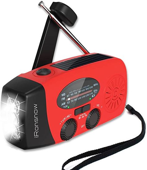 Noaa Weather Radio, Portable Radio, Hand Crank, Phone Charger, Led Flashlight, Power Bank, Radios, Flashlight, Solar