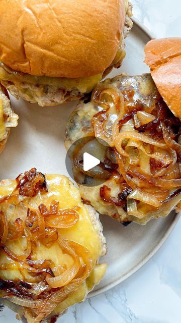 Erin Aronowitz on Instagram: "Pork and Apple Burgers with Caramelized Onions and White Cheddar! #nationalcheeseburgerday I love making these seasonal cheeseburgers during Apple season using some of the apples I get while #applepicking ! Pork and apple are a wonderful pair and the white cheddar and caramelized onions make it even better! I made this recipe using shredded apple and another time with apple sauce and I think the texture with the applesauce is best! Comment “recipe” below and I will DM you the recipe, otherwise you can find it on my blog at www.spinachandbacon.com. You can also use the clickable link in my profile @spinachandbacon . . . . . #burger #cheeseburger #appleseason #apples #tasteofhome #tohfoodie #betterhomesandgardens #huffposttaste #huffpostfood #foodandwine Pork And Apple Burgers, National Cheeseburger Day, Apple Season, Apple Sauce, White Cheddar, Apple Picking, Taste Of Home, Caramelized Onions, Recipe Using