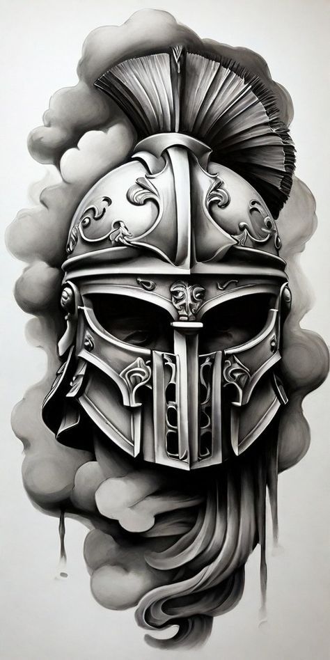 Roman Gladiator Tattoo Design, Gladiator Helmet Tattoo, Roman Helmet Tattoo, Helmet Tattoo Design, Spartan Tattoo Design, Spartan Helmet Tattoo, Tattooed Couples Photography, Compass And Map Tattoo, Punisher Artwork