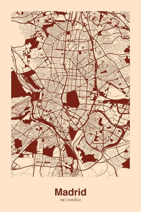 Map Of Madrid, Madrid Map, Urban Mapping, Spain Map, Urban Design Graphics, Site Analysis, Illustrated Map, Historical Maps, Architecture Presentation