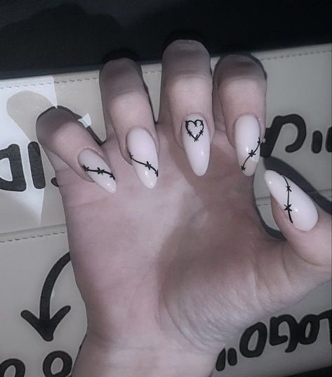 Black Acrylic Nails, Punk Nails, Cute Simple Nails, Anime Nails, Goth Nails, Grunge Nails, Simple Gel Nails, Blush Nails, Really Cute Nails