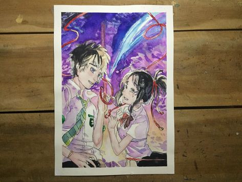 Anime watercolor painting Anime Watercolor, Time Lapse, Art Watercolor, Drawing Art, Your Name, Watercolor Painting, Watercolor Paintings, Let It Be, Book Cover