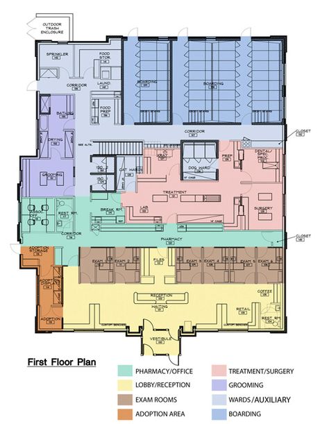 Hospital Floor Plan, Animal Shelter Design, Hospital Ideas, Future Veterinarian, Hospital Plans, Dog Boarding Kennels, Vet Hospital, Vet Office, Animal Clinic