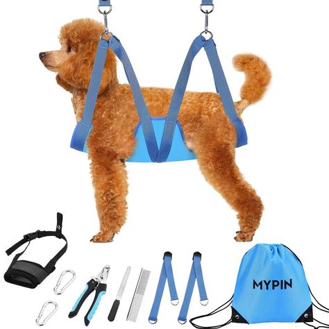 Dog Grooming Hammock, Pet Grooming Harness for Dogs&Cats, Multi Hammock Restraint Bag with Adjustable Grooming Loop/Stainless D-Hooks/Nail Clippers/Trimmer/Nail File for Pet Nail Trimming, Care Eye Drops For Dogs, Dog Grooming Hammock, Harness For Dogs, Pet Remedies, Nail Trimming, Pet Hammock, Dog Muzzle, Dog Grooming Supplies, Grooming Bag