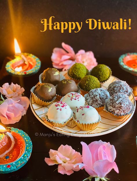 Indian Fusion Truffles, Diwali Hamper Ideas For Bakers, Diwali Mithai Box Ideas, Fusion Indian Desserts, Burfee Truffles, Burfee Cake, Indian Fusion Desserts, Diwali Cookies, Diwali Treats