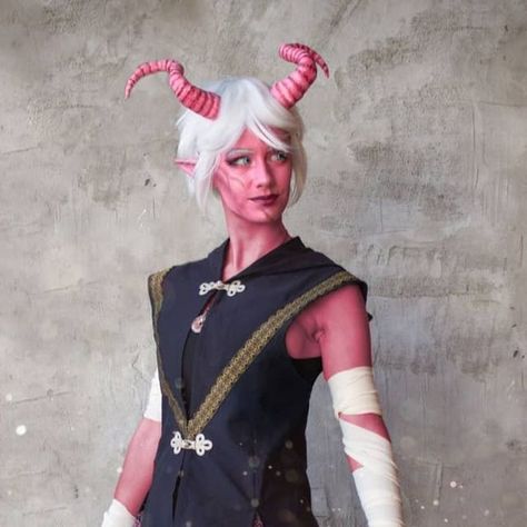 Tiefling Cosplay, Pink Tiefling, Dnd Tiefling, Harem Pant, Facepaint, Costume Makeup, Daily Life, Harem Pants, My Favorite