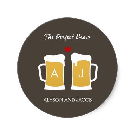 Custom Wedding Magnets or Buttons Craft Beer Wedding, Beer Themed Wedding, Sticker Envelope, Beer Wedding, Brewery Wedding, Yosemite Wedding, Wedding Magnet, Beer Theme, Wedding Favor Stickers