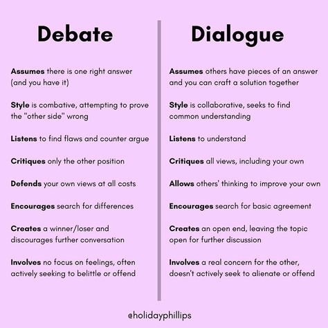 Holiday Phillips on Instagram: “I think a lot about how we can talk about complex and polarizing issues. I find that often the only way we think we can engage when people…” Teaching Debate, Debate Tips, English Debate, Debate Club, Speech And Debate, Wise Up, Highly Sensitive People, Can Crafts, In The Meantime