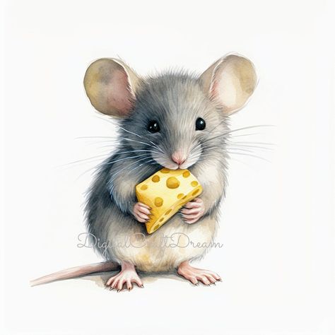 Mouse & Cheese Clipart, 12 High Quality Jpgs, Digital Download, Digital Clipart, Nursery Art, Watercolor Paiting, Mixed Media, Artwork - Etsy Drawings Of Mice, Ceramic Mice, Cheese Clipart, Mouse Artwork, Mouse Drawings, Beauty Papers, Harvest Mouse, Fake Animals, Card Images