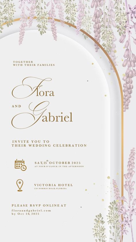 Digital Wedding Invitations Design, Muslim Wedding Invitations, Elegant Wedding Invitation Card, Invitation Frames, Wedding Card Frames, Digital Invitations Wedding, Bridal Invitations, Purple Wedding Invitations, Wedding Invitation Card Design