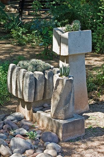 Concrete Cactus Containers Flowers In Containers, Picture Of Flowers, Pictures Of Flowers, Garden Bed Layout, Concrete Containers, Concrete Plant Pots, Planter Project, Container Garden Design, Barrel Cactus