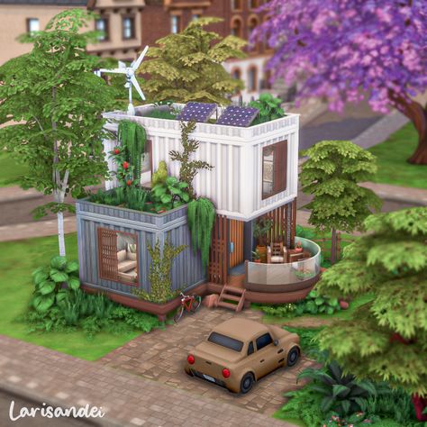 Follow me on IG @larisandei for more The Sims 4 content The Sims 4 Builds, Sims 4 Builds, The Sims 4 Lots, Sims 4 Challenges, Sims 4 House Plans, Sims 4 House Building, Building A Container Home, Sims 4 House Design, Casas The Sims 4