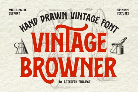 Vintage Browner is an exquisitely designed vintage-inspired font. Meticulously crafted with an original hand-drawn design, it exudes an old-school charm that is ideal for designs requiring a classic touch. Vintage Browner font is truly a perfect fit for vintage themes, including vintage logos, logotypes, packaging, storefronts, prints, t-shirts, decals, labels, and countless other possibilities. With […] Get your free download of the Vintage Browner Font now at FreeFontDL - Free Font Do... Hand Drawn Typeface, Vintage Logos, Flyer Mockup, Charm School, Laser Cut Sign, Chinese Patterns, Vintage Fonts, Patterned Sheets, Font Free