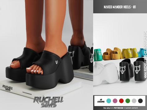 NAKED WANDER HEELS - 01 | RUCHELLSIMS on Patreon Sim4 Shoes Cc, Sims 4 Cc Womens Shoes Patreon, Sims 4 Cc Aesthetic Shoes, Sims4 Cc Shoes Female, Sims 4 Cc Chunky Shoes, Ts4 Socks Cc, Sims 4 Y2k Shoes, Sims 4 Cc Baddie Shoes, Sims 4 Heel Cc