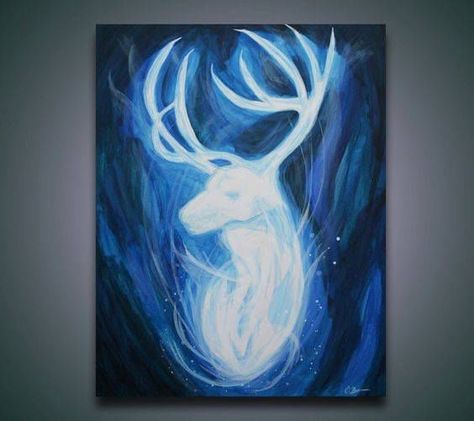 Abstract Animal Painting, Deer Spirit, Harry Potter Painting, Desenhos Harry Potter, Harry Potter Drawings, Potter Art, Harry Potter Crafts, Tassen Design, Animal Painting