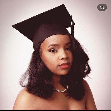 Graduation Pictures Headshots, Graduation Headshots Cap And Gown, 90s Graduation Pictures, Graduation Editorial, Graduation Pictures With Hood, Masters Pictures, Grad Poses Photo Shoots Black Women, Grad Pic Black Women, Creative Graduation Pictures