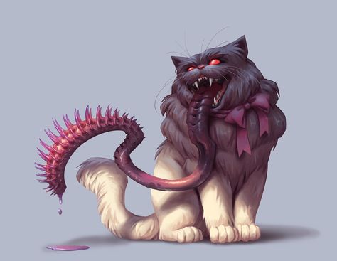 Mimic Creature, Fantasy Cat, Beast Creature, Creature Artwork, Cute Fantasy Creatures, Fantasy Beasts, Creature Drawings, Post Apocalypse, Fantasy Creatures Art