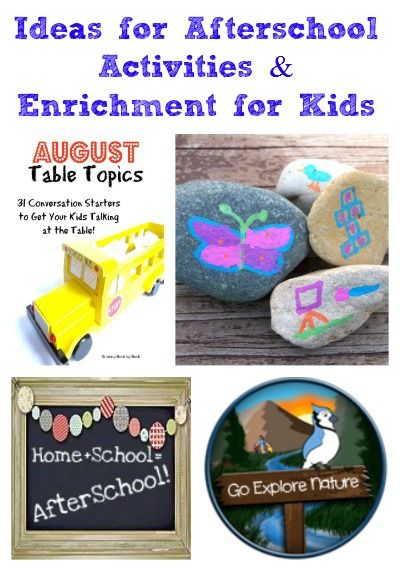 {Afterschool Activities & Enrichment Ideas} -- fun ways to keep the kids engaged both after school and on the weekends! Elementary School Club Ideas, After School Club Activities, After School Clubs, Afterschool Program, School Age Activities, After School Care, After School Club, Enrichment Activities, School Clubs