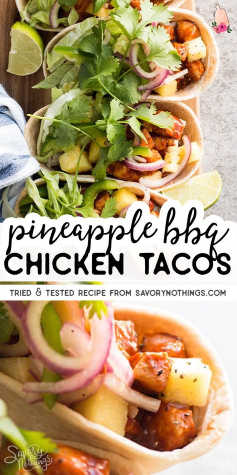 Hawaiian Bbq Chicken Wrap, Hawaiian Tacos Chicken, Bbq Pulled Chicken Tacos, Bbq Tacos Chicken, Taco Diet, Hawaiian Tacos, Pineapple Chicken Tacos, Hawaiian Chicken Tacos, Pineapple Bbq Chicken