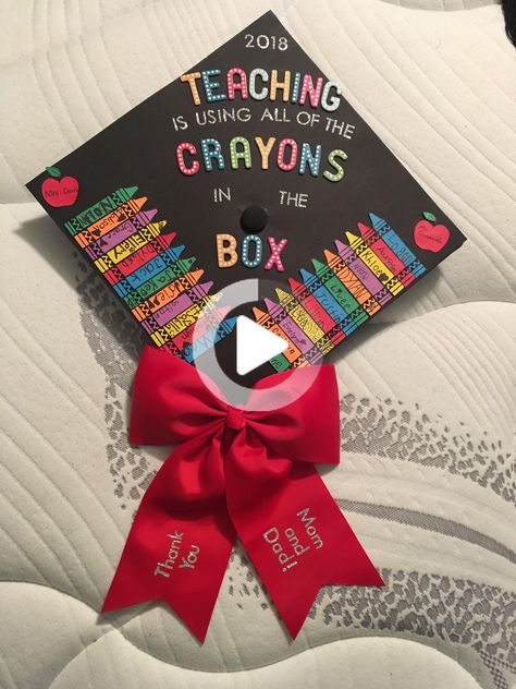 Teacher graduation cap!   Elementary Teacher Graduation Cap Crayons #educational #activities Elementary Teacher Graduation Cap, Teacher Graduation Cap, No Guidance, Teacher Graduation, Graduating Teacher, Outdoor Education, Cary Grant, Hollywood Star, Elementary Teacher