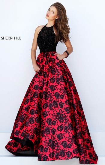 Sherri Hill Dresses Long, Halter Wedding Dress, Evening Dress Long, Overlay Skirt, Sherri Hill Prom Dresses, Red Evening Dress, Sherri Hill Dresses, Grad Dresses, Mesh Overlay