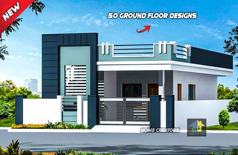 Home Front Elevation, House Front Wall Design, Single Floor House Design, 2bhk House Plan, Minimal House, House Outer Design, Small House Front Design, Small House Elevation, House Balcony Design