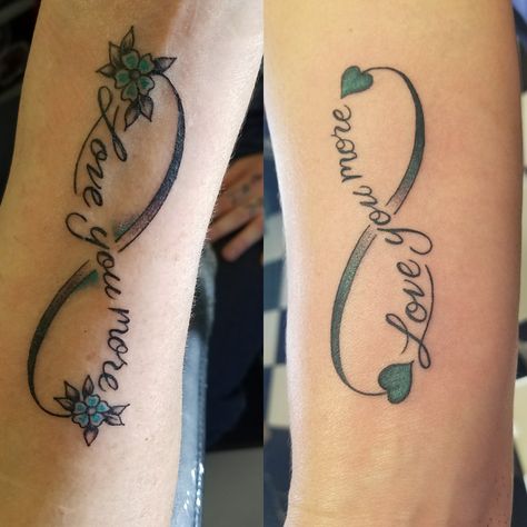 Mother And Daughter In Law Tattoos, Matching Tattoos Mother Daughter In Law, Mother In Law Daughter In Law Tattoos, Mother In Law And Daughter In Law Tattoo, Matching Heart Tattoos Mother Daughters, Mother Daughter Tattoos Infinity Symbol, I Love You More Tattoo, She Gave Me Life Mother Daughter Tattoo, Feather Rib Tattoos