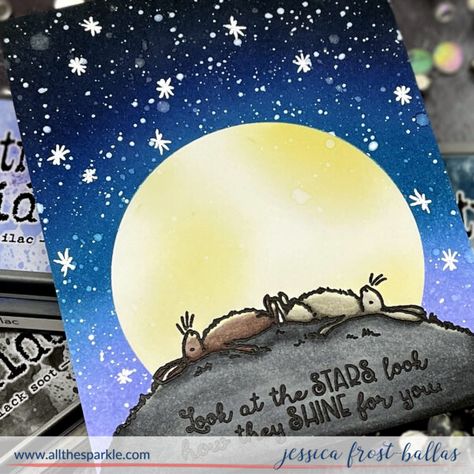 Colorado Craft Company Anita Jeram Release - all the sparkle Looking Up At The Sky, Colorado Craft Company, Two Bunnies, Anita Jeram, Hand Made Greeting Cards, Making Greeting Cards, Photopolymer Stamps, Stamping Ideas, Distress Oxide Ink