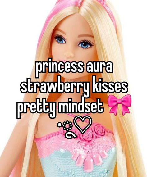 my whisper! #whisper #barbie #girlyquotes #lanadelrey #pink Barbie Tips, Princess Mentality, I Love Barbie, Barbie Whisper, Girlie Quote, Barbie Pfp, Barbie Quotes, Barbie Core